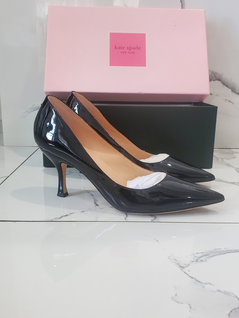 Kate Spade Black Patent Leather Pointed-Toe Pumps